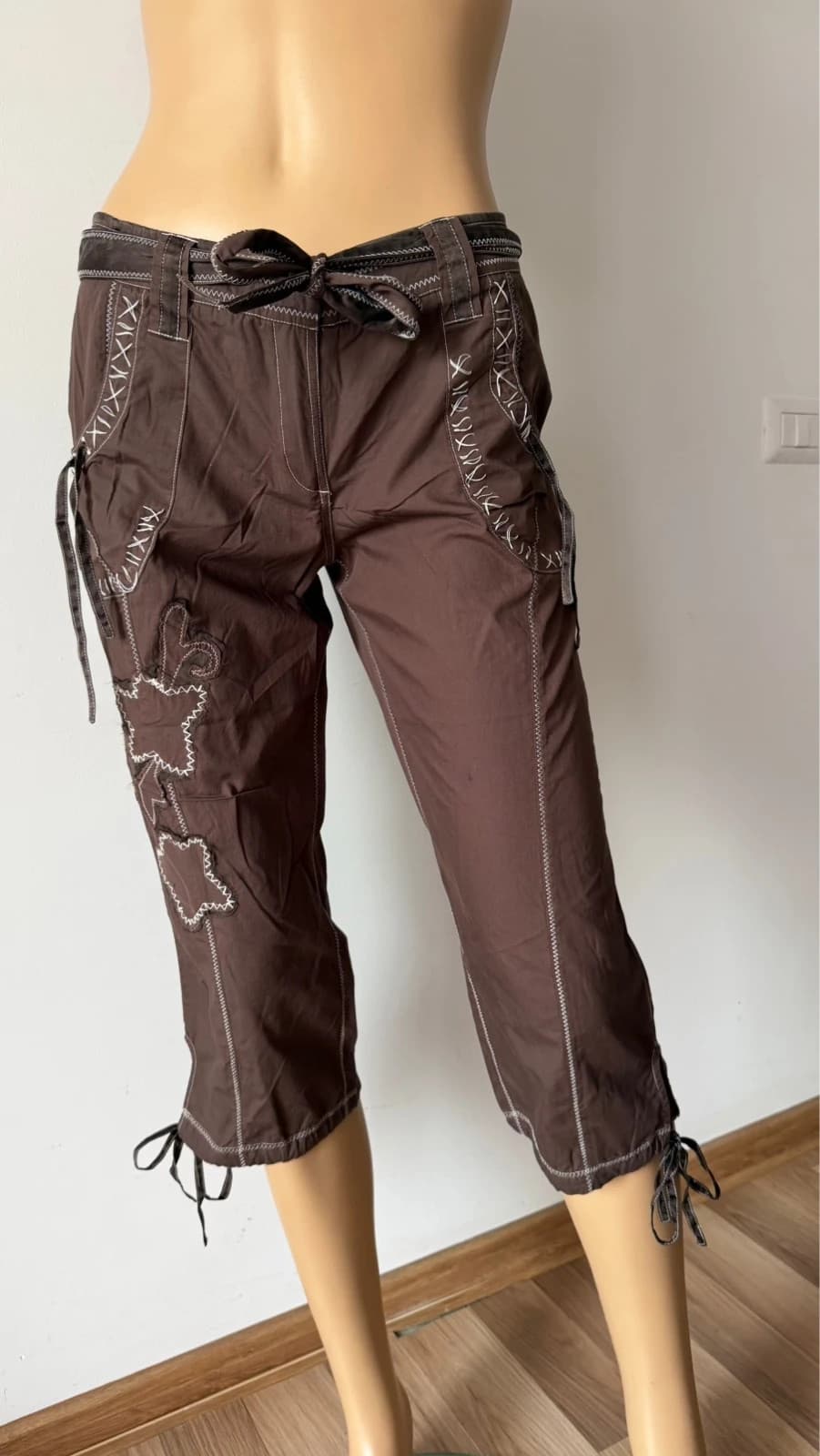Massimo Rebecchi Pantaloni damă 3/4 în mătase