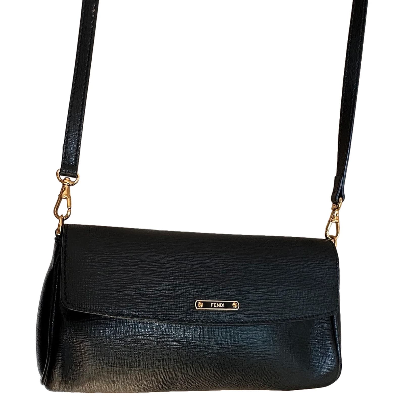 Fendi Borsa a tracolla in Pelle in Nero geanta fendi